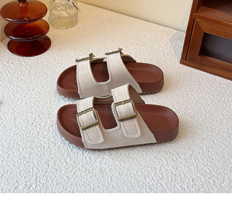 PREORDER: The Bex Double Buckle Kid Sandals 5.12.25