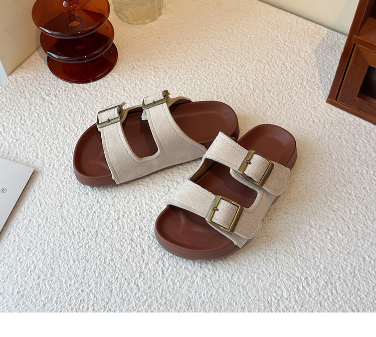 PREORDER: The Bex Double Buckle Kid Sandals 5.12.25
