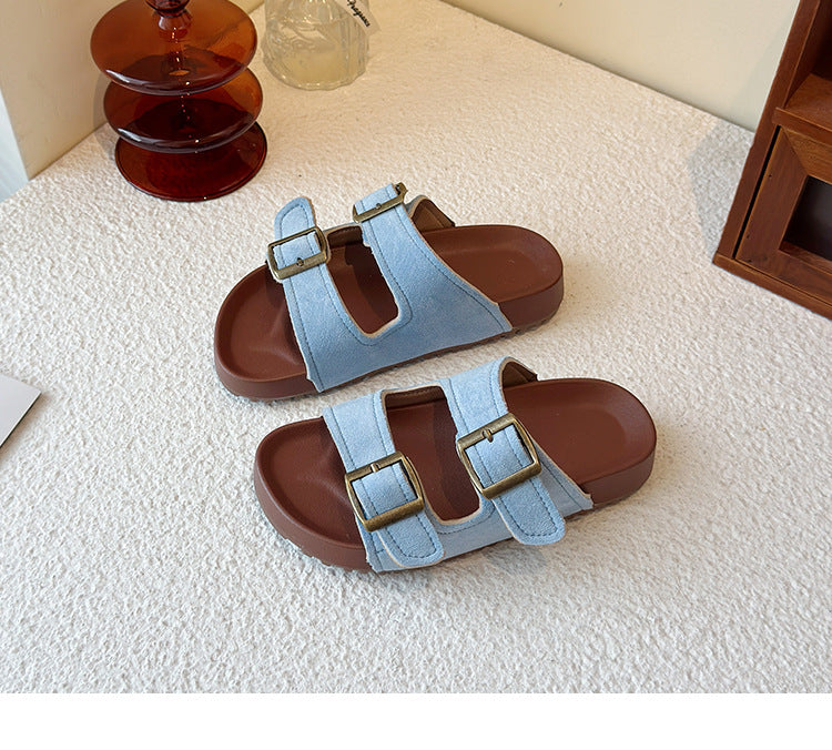 PREORDER: The Bex Double Buckle Kid Sandals 5.12.25