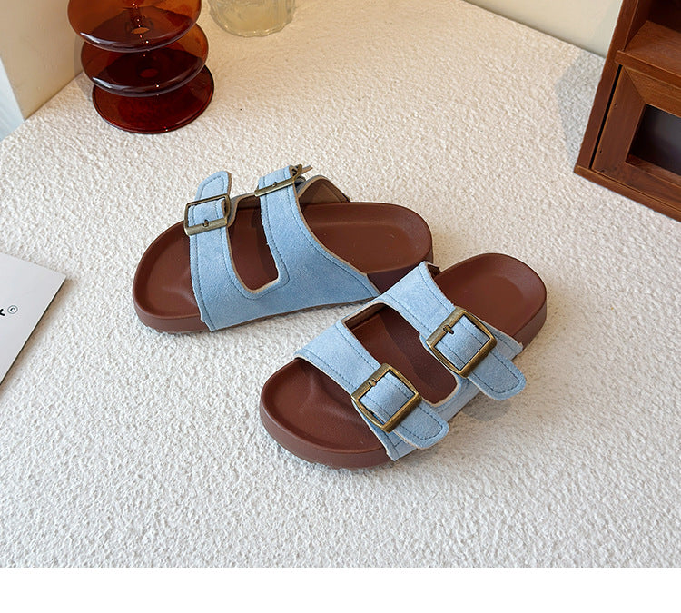 PREORDER: The Bex Double Buckle Kid Sandals 5.12.25