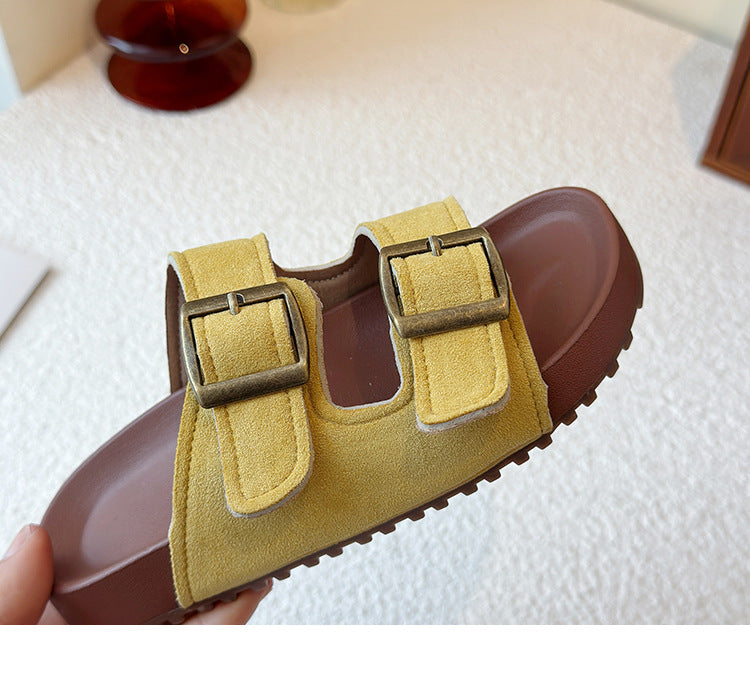 PREORDER: The Bex Double Buckle Kid Sandals 5.12.25