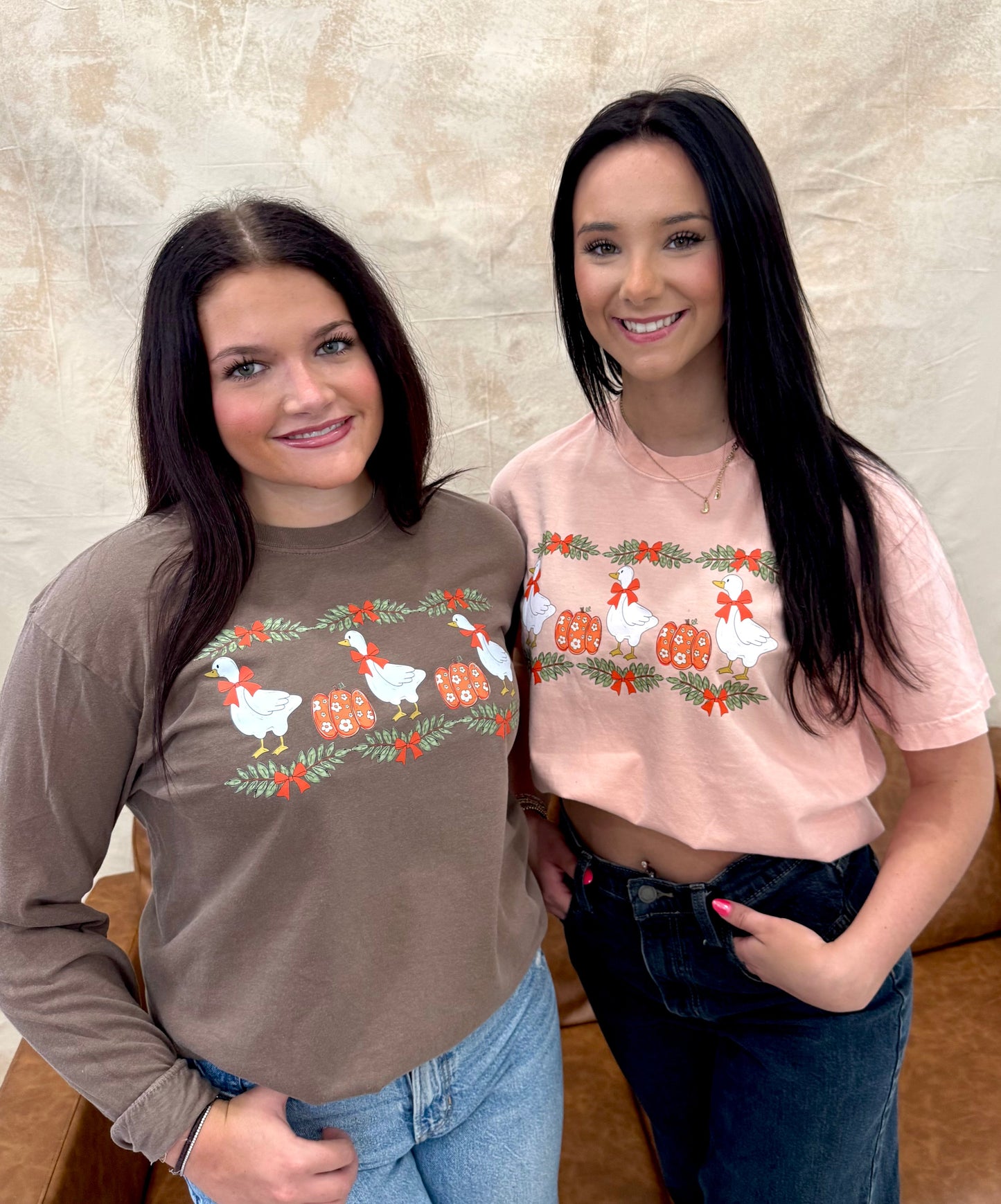 Trio Geese Pumpkin Short or Long Sleeve Graphic Tees