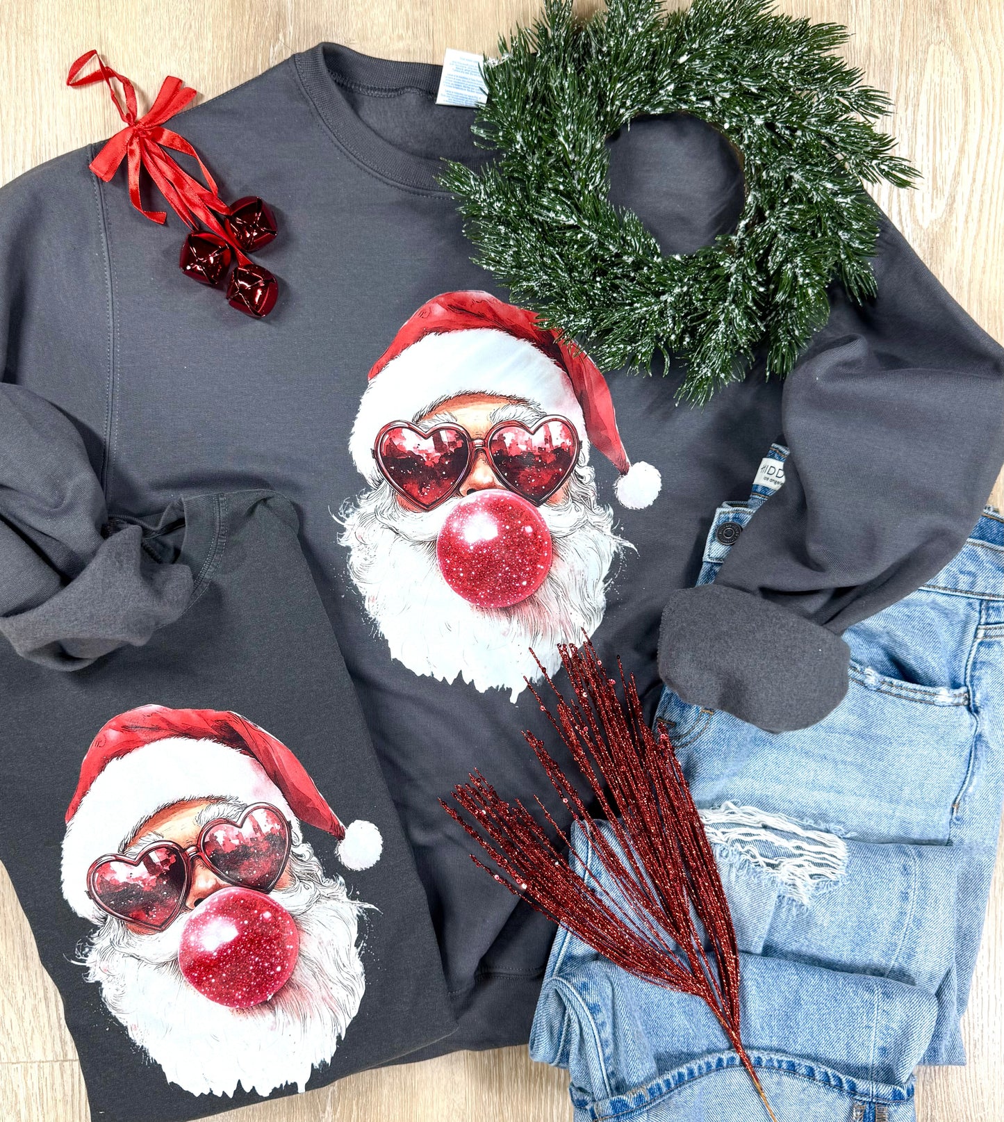Red Bubble Santa Tee and Graphic Sweatshirt