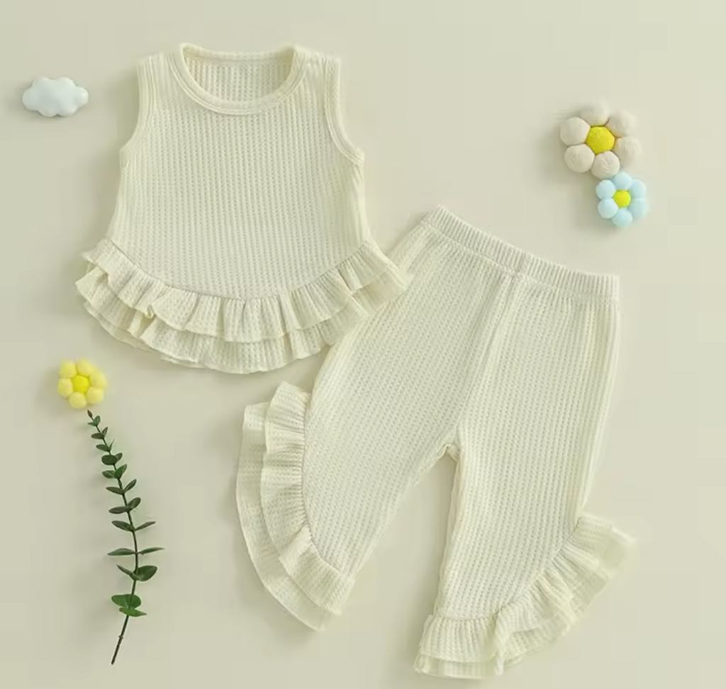 PREORDER: RERUN The Randi Waffle and Ruffle Tank & Pant Set 5.12.25