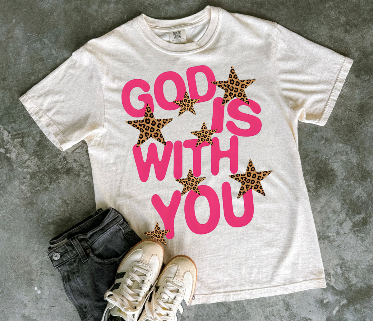 God Is With You Cheetah Short or Long Sleeve