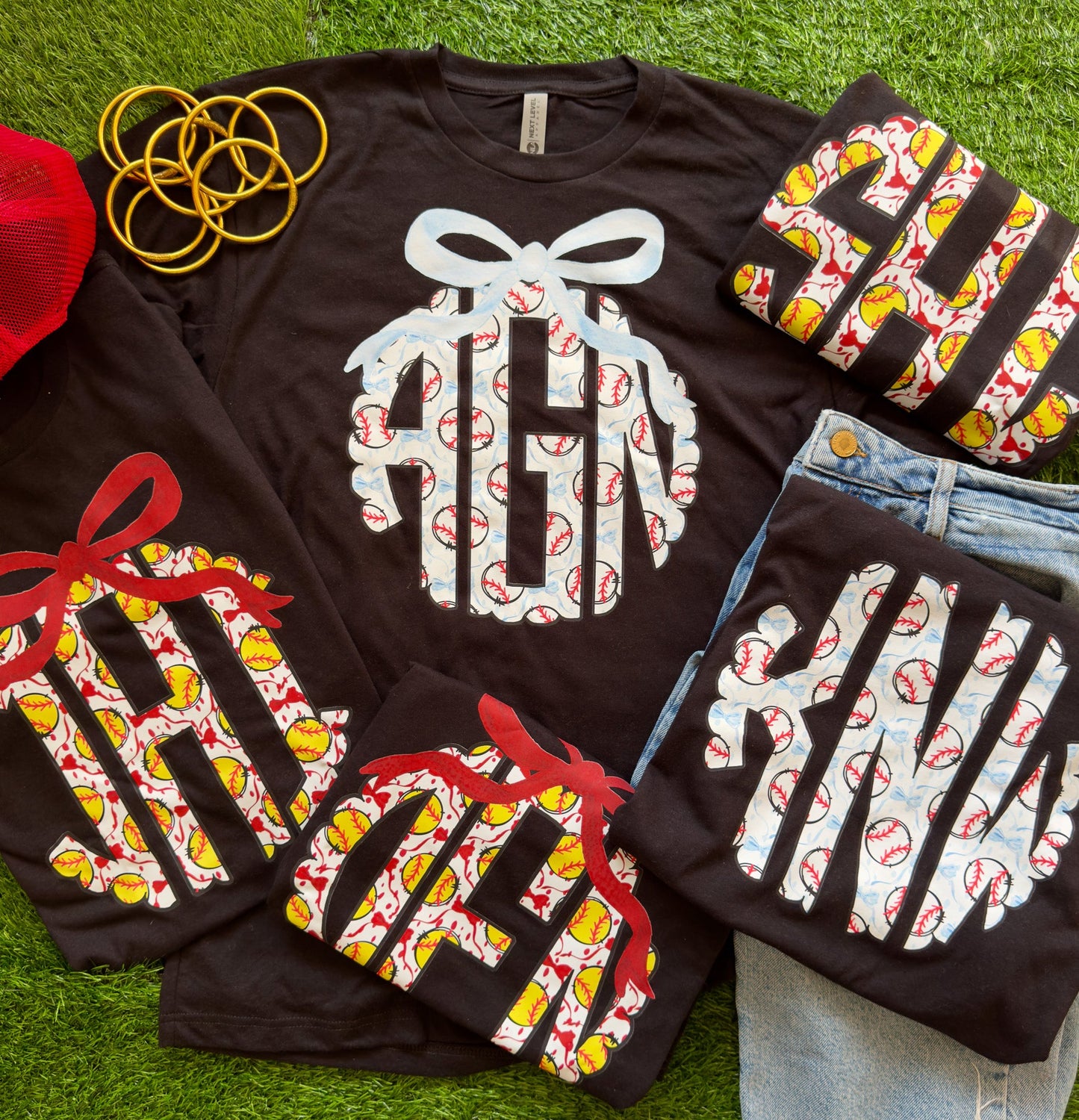 Custom Baseball Monogram Tee Adult