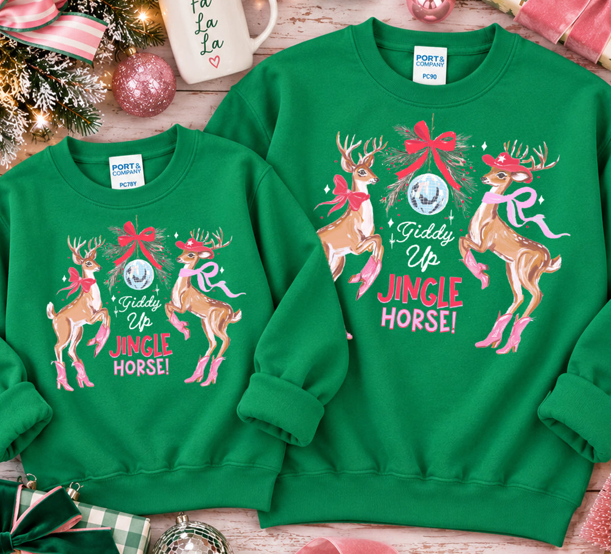 Jingle Horse Christmas Adult and Youth Sweatshirt or Long Sleeves