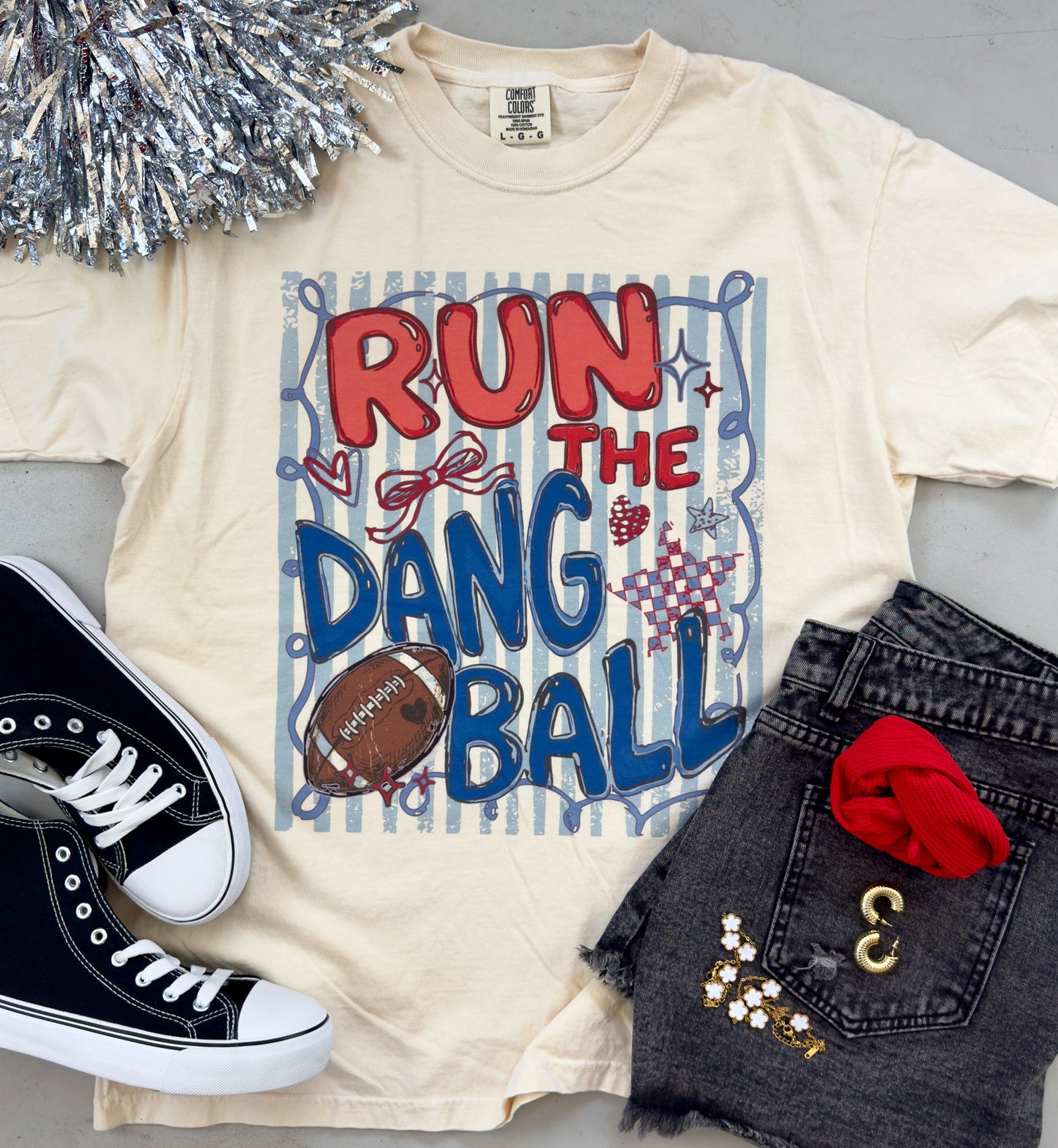 Run the Dang Ball Stripes Tee