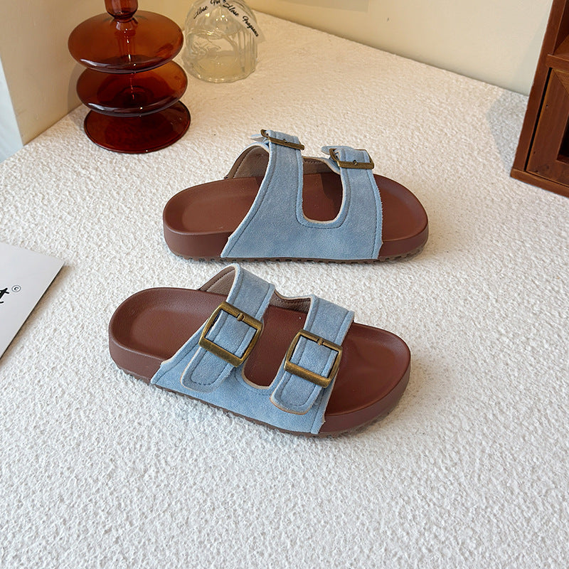 PREORDER: The Bex Double Buckle Kid Sandals 5.12.25