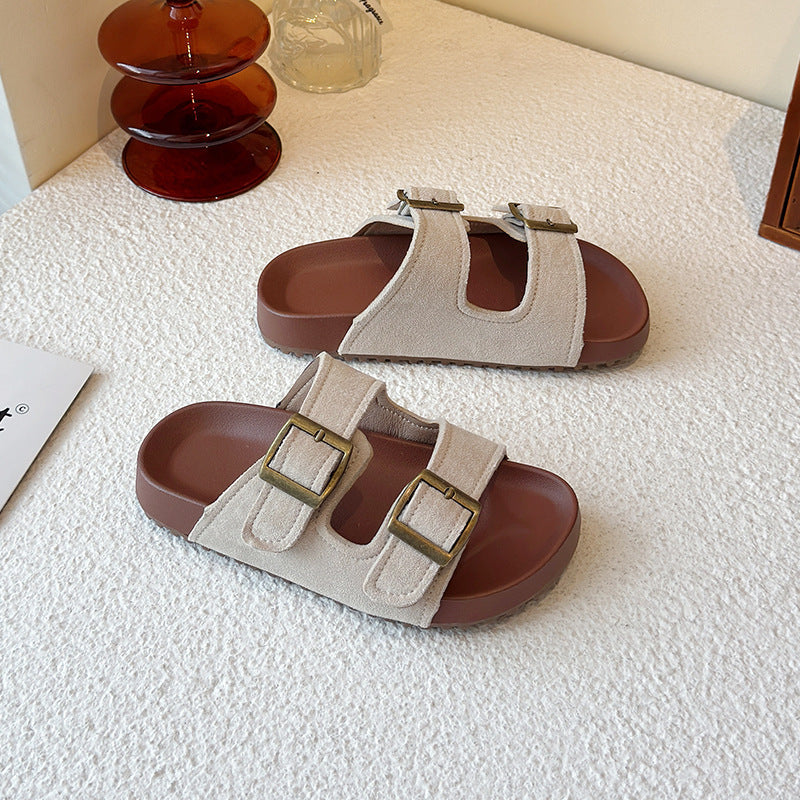 PREORDER: The Bex Double Buckle Kid Sandals 5.12.25