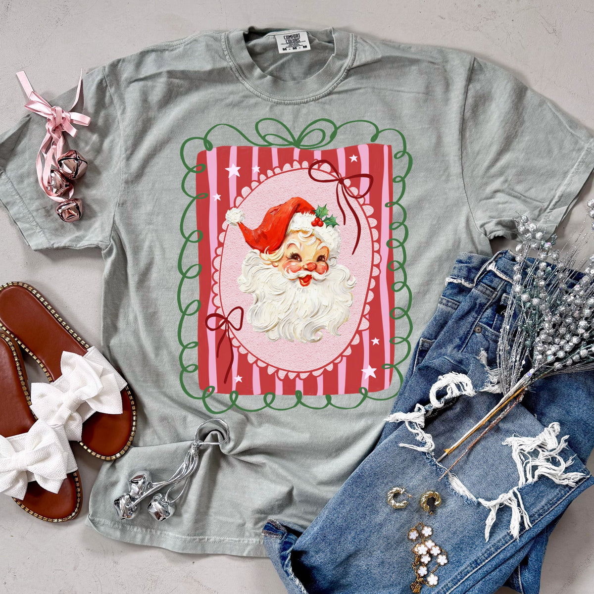 Coquette Santa Christmas Tee