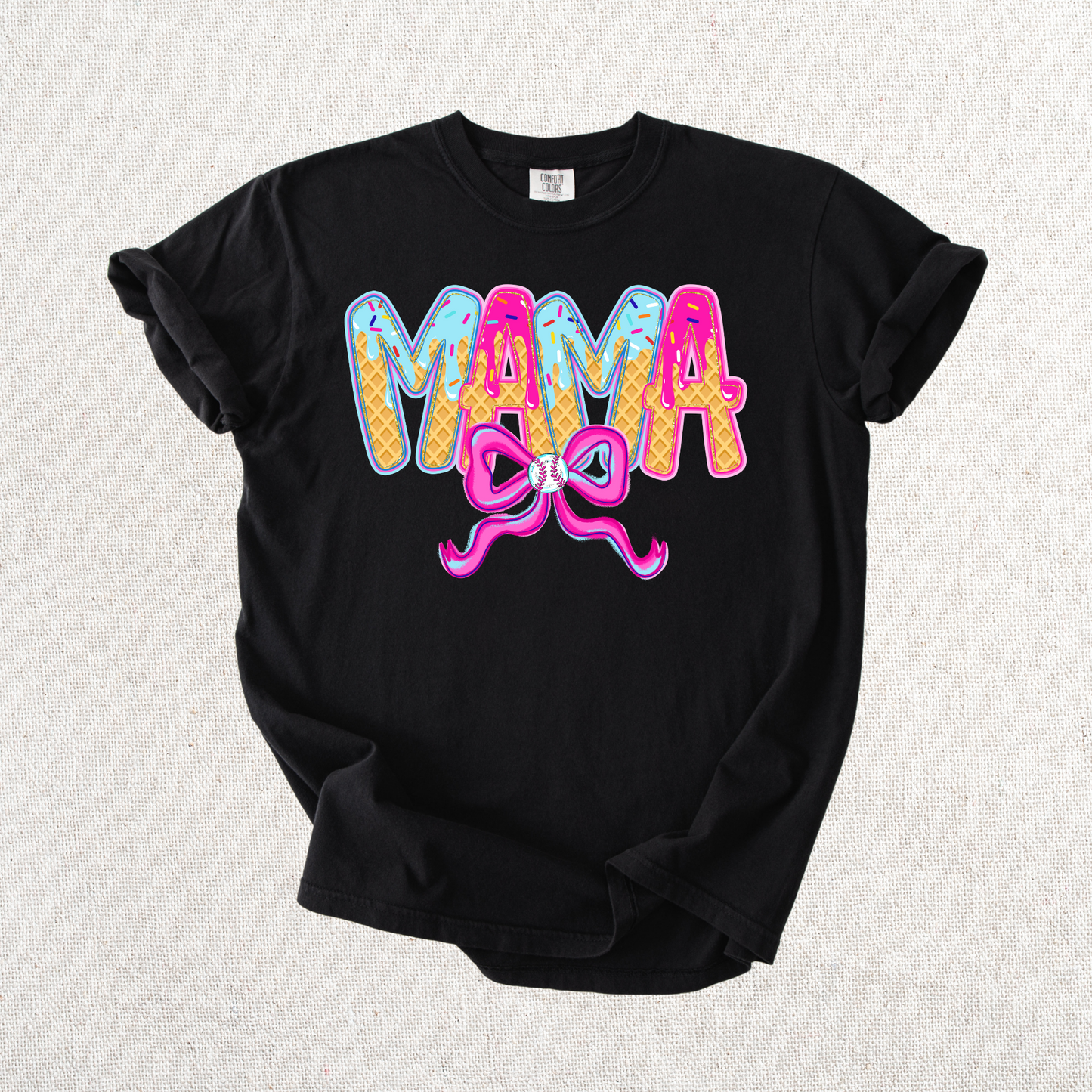 Baseball Mama Ice Cream Drip Graphic Tee