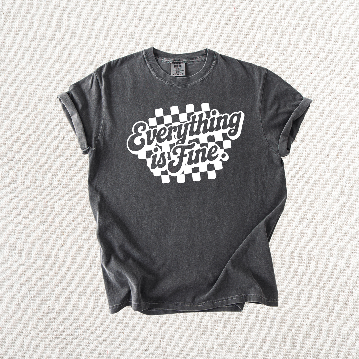 Everything is Fine Checkered Graphic Tee