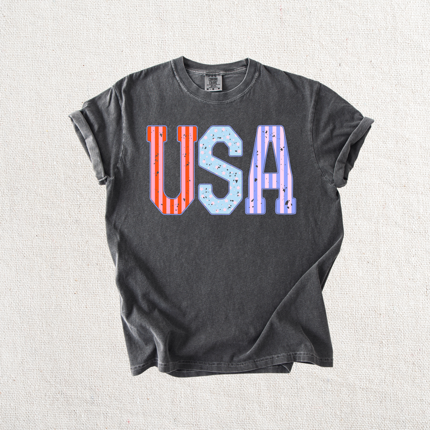 USA Stripes and Stars Graphic Tee
