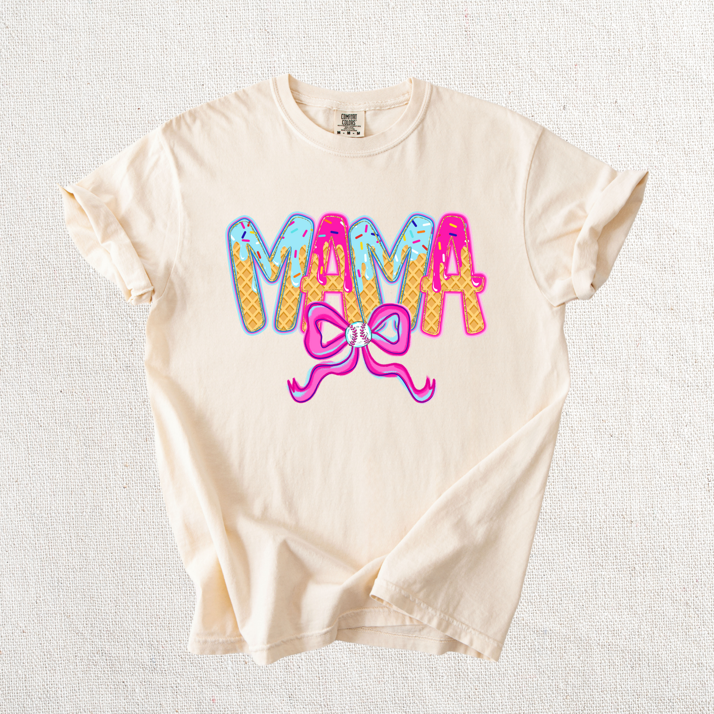 Baseball Mama Ice Cream Drip Graphic Tee