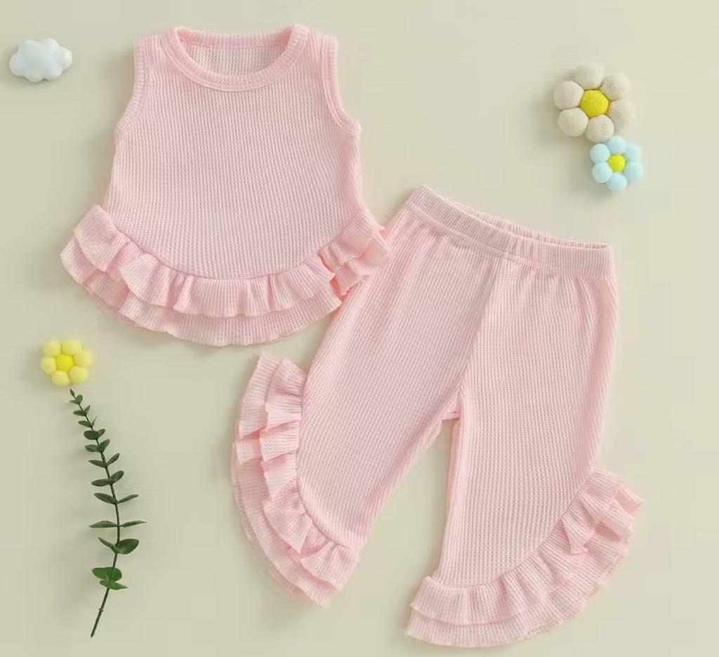 PREORDER: RERUN The Randi Waffle and Ruffle Tank & Pant Set 5.12.25