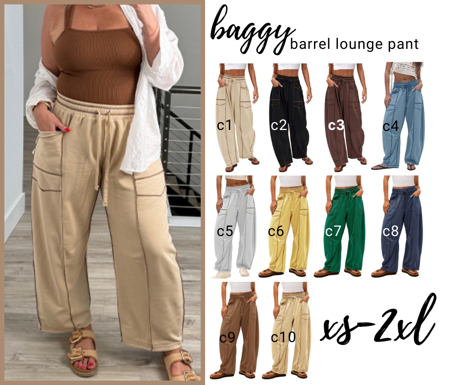 PREORDER: Baggy Barrel lounge pants 9.2.25