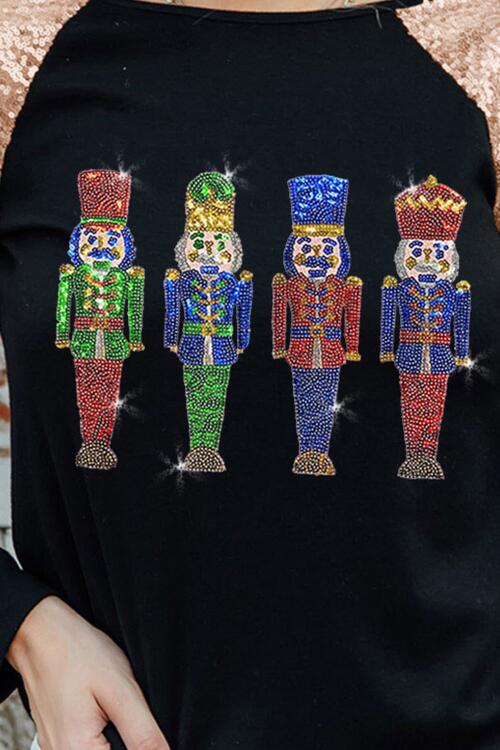 Sequin Nutcracker Long Sleeve Sweatshirt