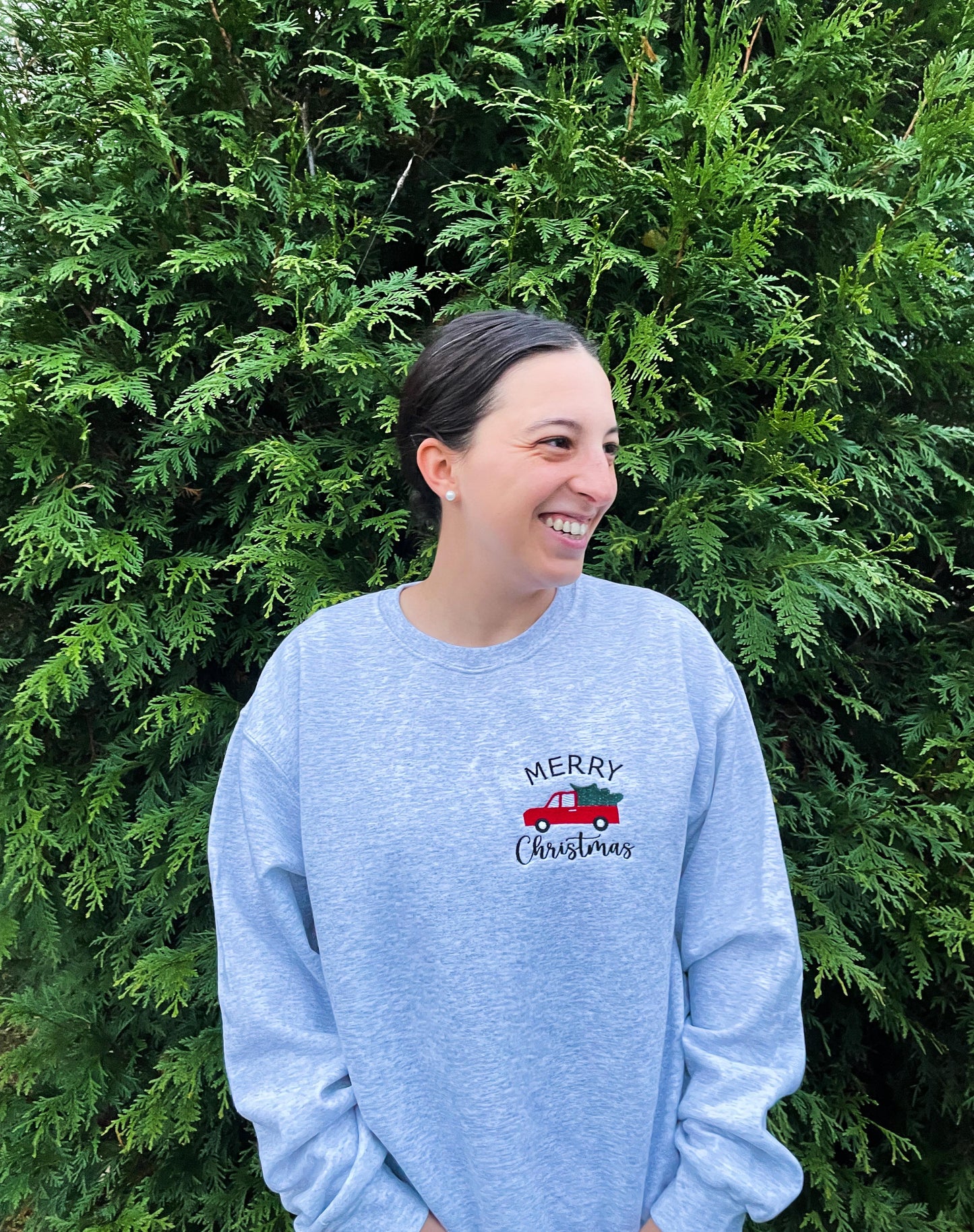 PREORDER: Embroidered Merry Christmas Truck