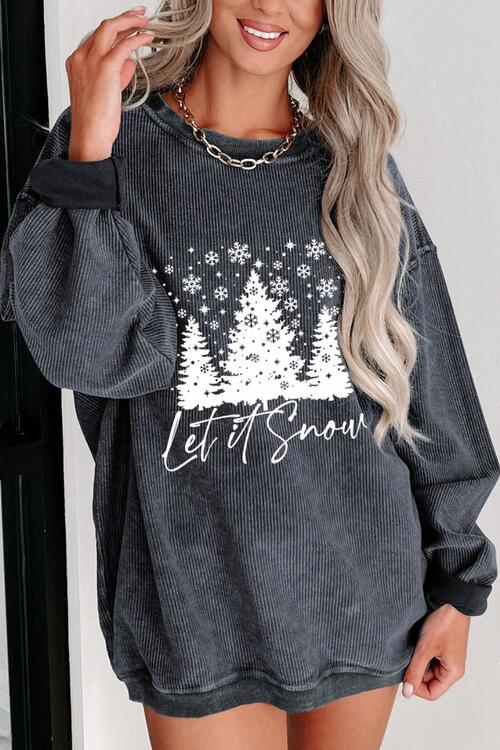Christmas Graphic Dropped Shoulder Sweatshirt