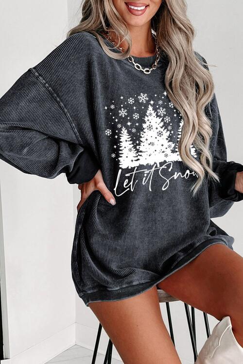 Christmas Graphic Dropped Shoulder Sweatshirt