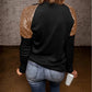 Sequin Round Neck Long Sleeve Blouse