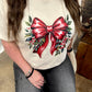 Mistletoe Bow Short or Long Sleeve Graphic Tees