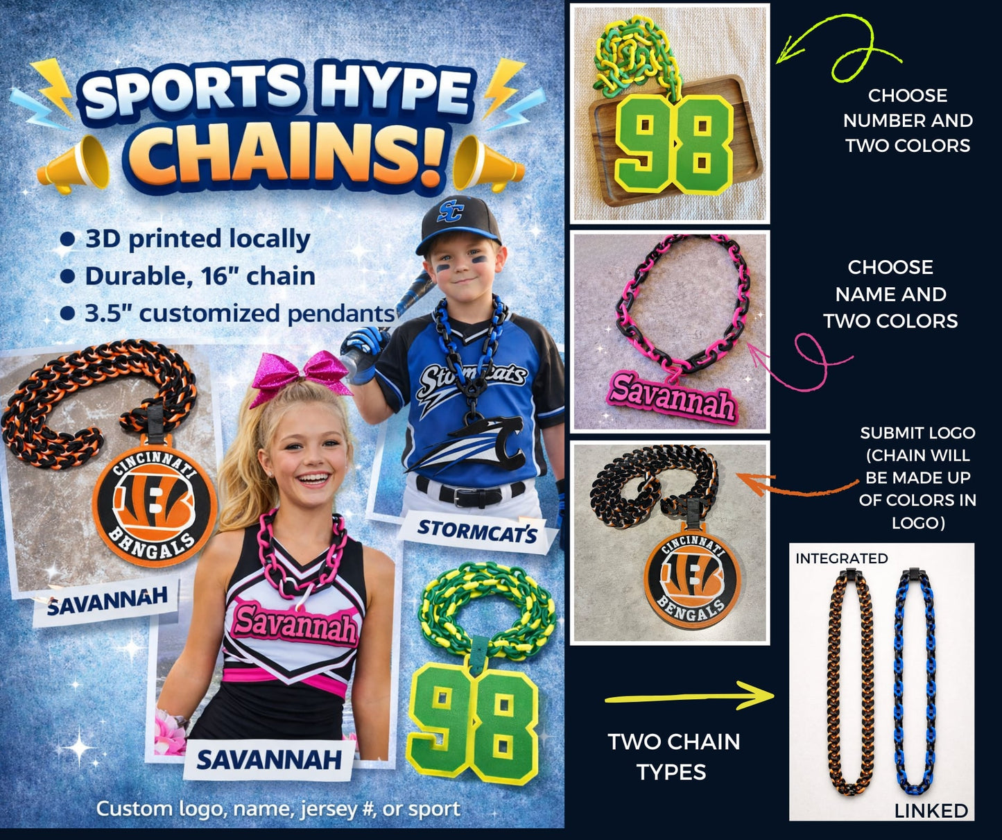 PREORDER: Personalized Sports Hype Chains 3.30.26 osym