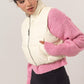 HYFVE Leather Zip Up Cropped Puffer Vest