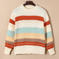 Striped Dropped Shoulder Crewneck Sweater