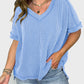 Lovelet Texture V-Neck Half Sleeve T-Shirt
