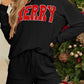 MERRY Round Neck Long Sleeve Top and Shorts Set