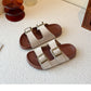 PREORDER: The Bex Double Buckle Kid Sandals 5.12.25