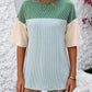 Color Block Round Neck Half Sleeve T-Shirt