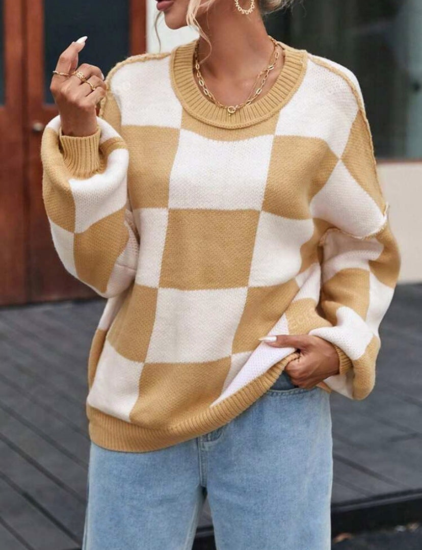 PREORDER: Cozy Checker Sweater 8.10.26