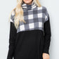 Celeste Full Size Pocketed Plaid Turtleneck Long Sleeve Blouse