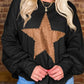 Star Round Neck Long Sleeve Blouse