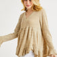 Hailey & Co V-Neck Flounce Sleeve Knit Top