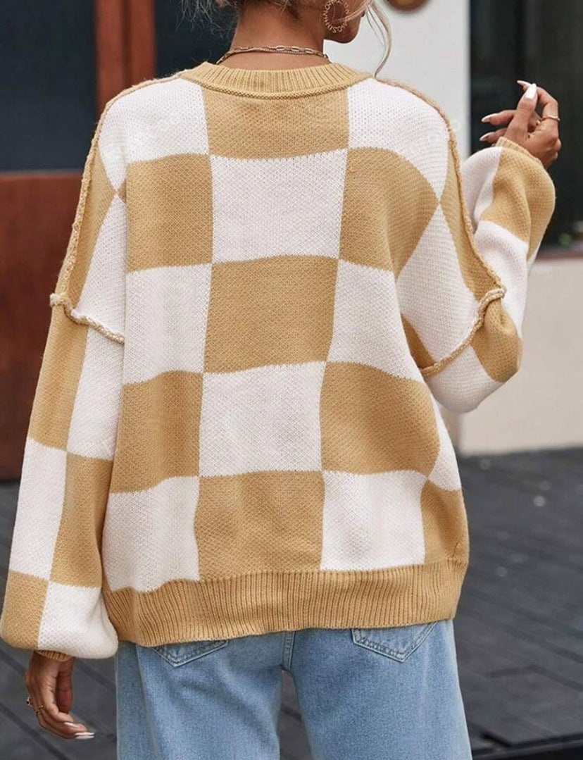 PREORDER: Cozy Checker Sweater 8.10.26