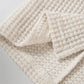 Waffle-Knit Slit Round Neck Long Sleeve Top