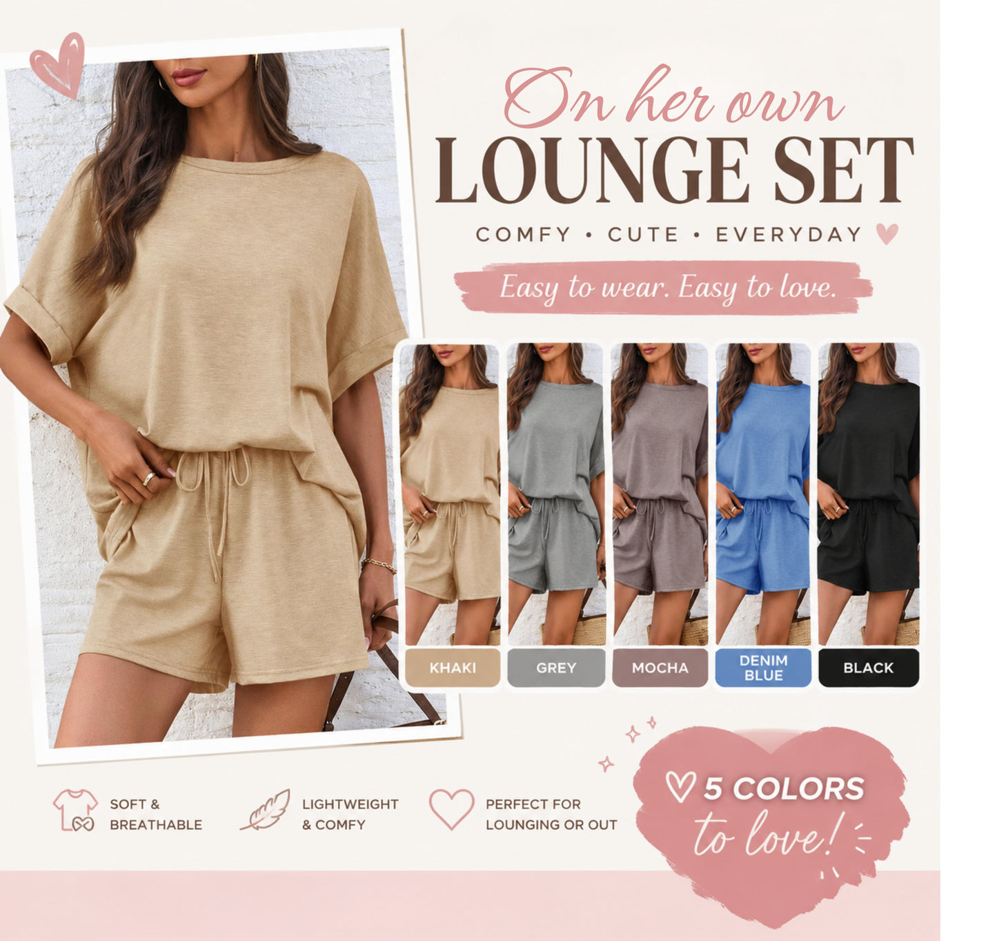 PREORDER: On Her Own Lounge Set  6.29.26