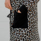 Pocketed Leopard Open Front Cover Up