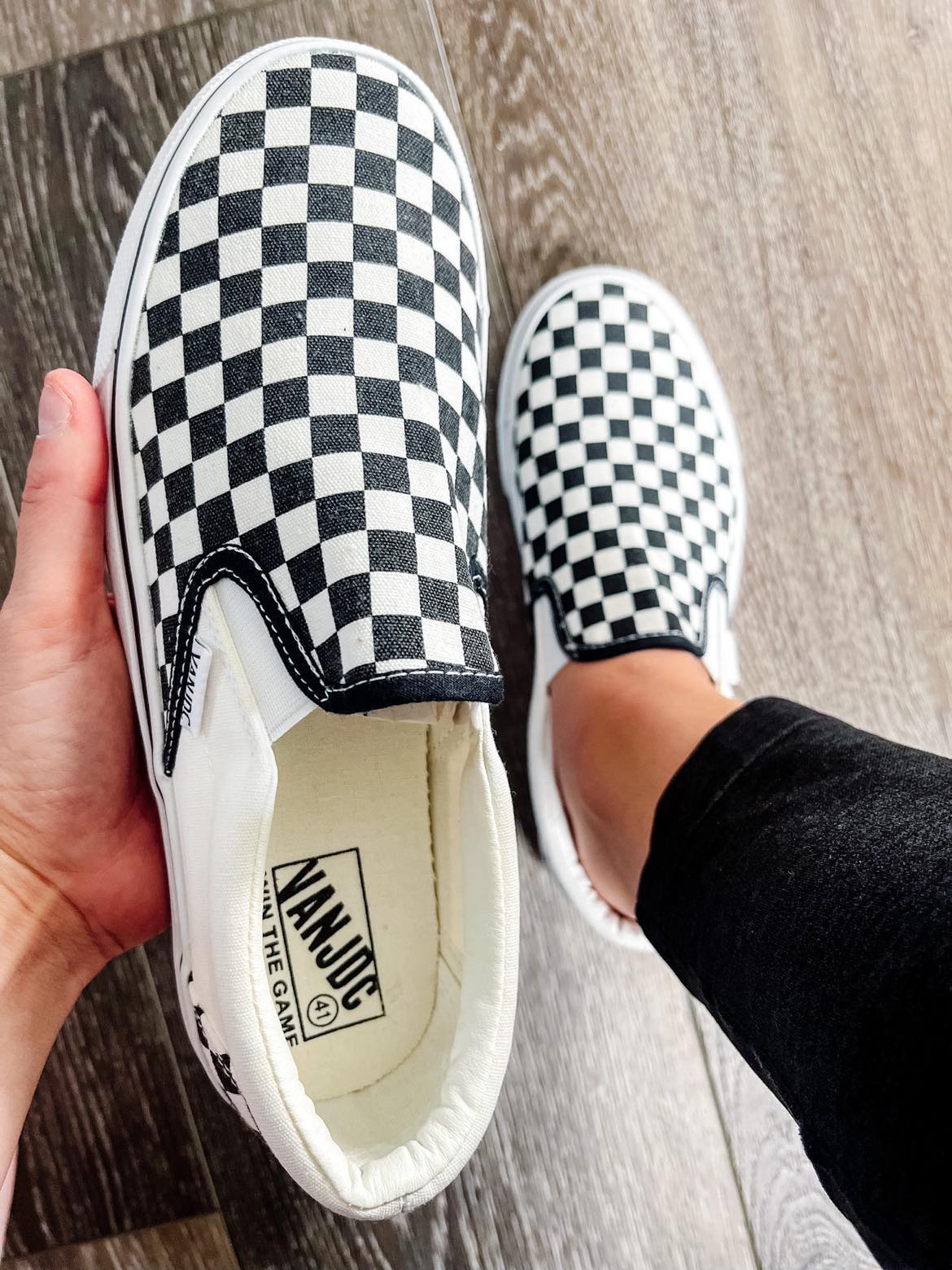 Preorder: Black and White Checker Slip-ons 9.22.25