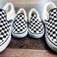 Preorder: Black and White Checker Slip-ons 9.22.25