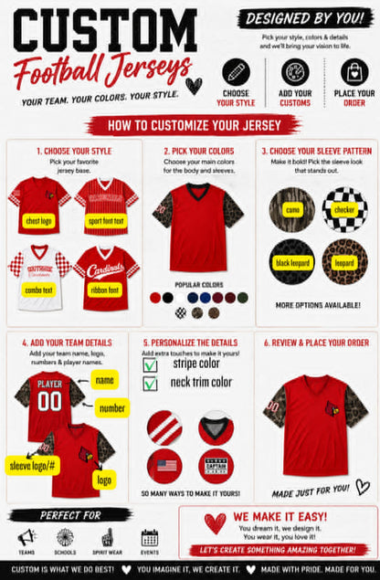 PREORDER: Custom Football Jersey (Front Text) 7.20.26