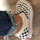 Preorder: Black and White Checker Slip-ons 9.22.25