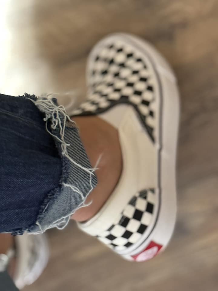Preorder: Black and White Checker Slip-ons 9.22.25