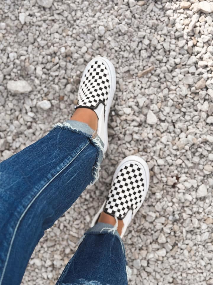 Preorder: Black and White Checker Slip-ons 9.22.25