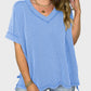 Lovelet Texture V-Neck Half Sleeve T-Shirt