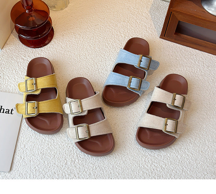 PREORDER: The Bex Double Buckle Kid Sandals 5.12.25